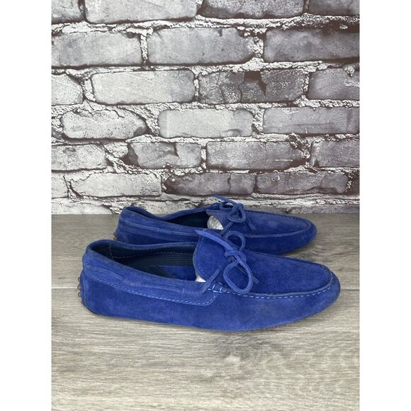 Alexander Trend Blue Suede Moccasins Driving Loafers Shoes Men’s Sz 12M US/45EU - Picture 3 of 16